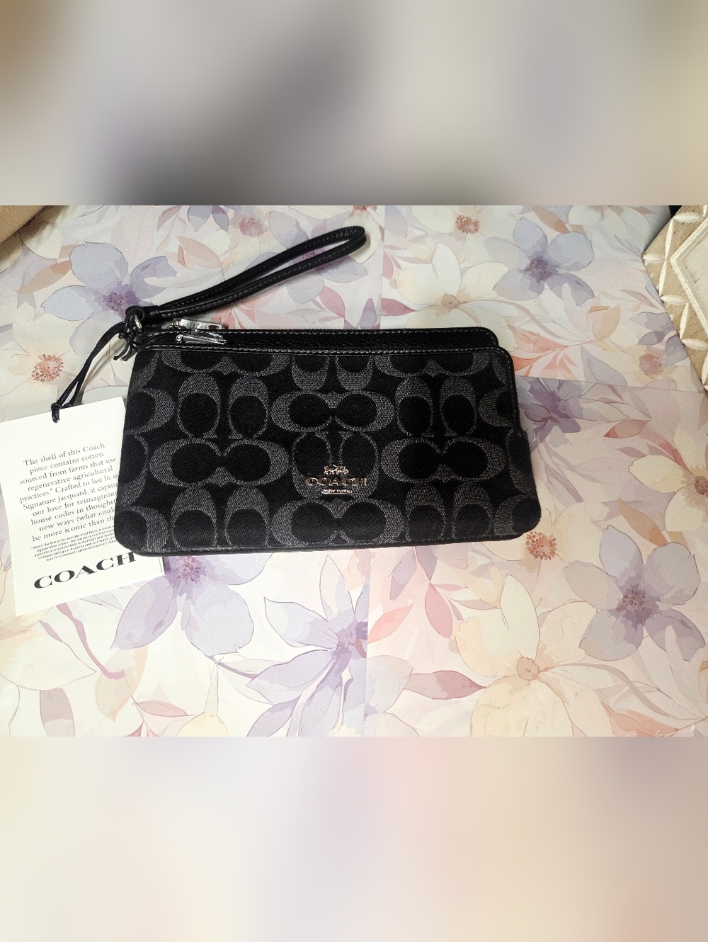 COACH Black Signature Wristlet